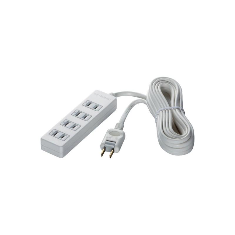 Rakuten - BUFFALO 2ピン電源タップ 4個口 雷サージガード 2m ホワイト BSTSG2420WH