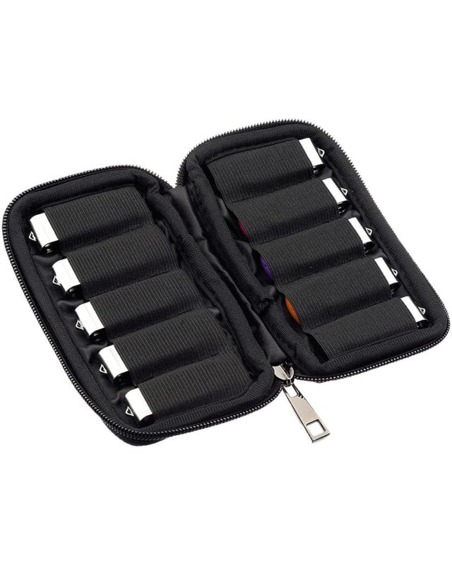 USBフラッシュドライブケース USBフラッシュメモリ専用収納ケース 10個収納可能 インナーバッグ 小分け 防水 USBメモリースティック用 (ブラック)