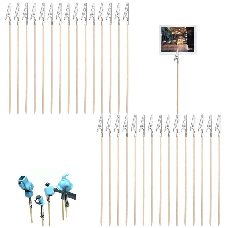 塗装棒 ワニ口クリップ 塗装ブース 手持ち手棒 30本入 プラモデル ワニ口クリップパーツ ホビー用塗装..