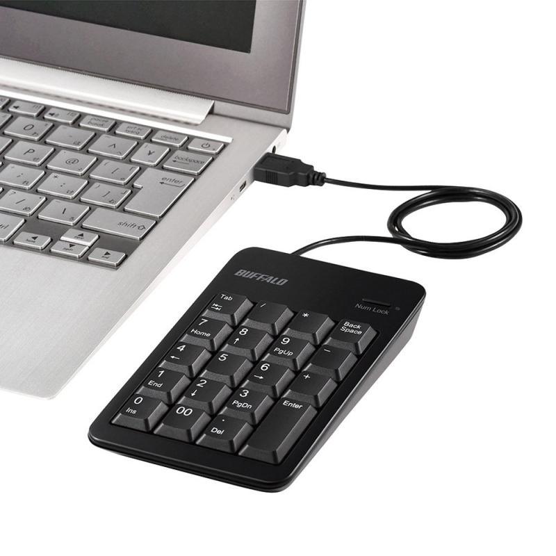 BUFFALO 有線テンキーボード Tabキー付き ホワイト B100WH
