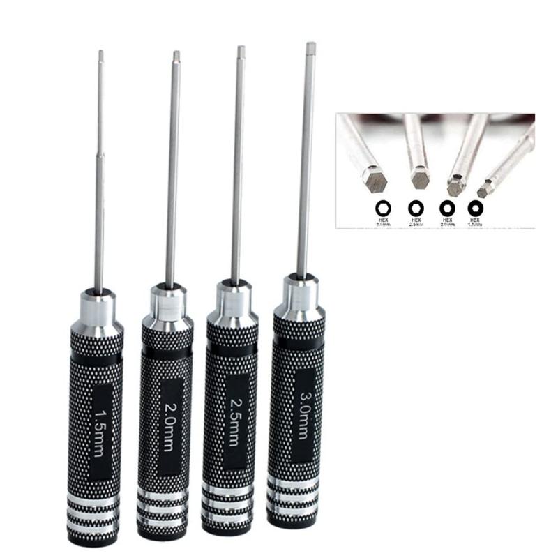 Rakuten - 六角レンチドライバー 窒化チタン 精密ドライバーセット ドローン用 4pcs セット（1.5mm 2.0mm 2.5mm 3.0mm）…