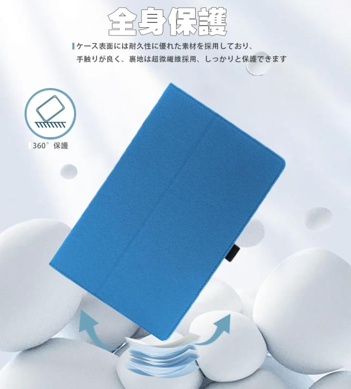 どしろショップのFor LUCA TM103M4V1-B ケース カバー 10.1 インチ 360°全面保護 二つ折りスタンド多視角調整 ペンホルダー付き 磁気吸引 全面保護型 擦り傷防止 耐汚れ 持ち運びに便利なハンドストラッ｜アングル3