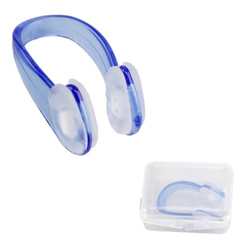 鼻栓 ノーズクリップ水泳 鼻栓水泳 1個セット ブルー シリコン製 再利用可能 軽量 小型 初心者 プール ..