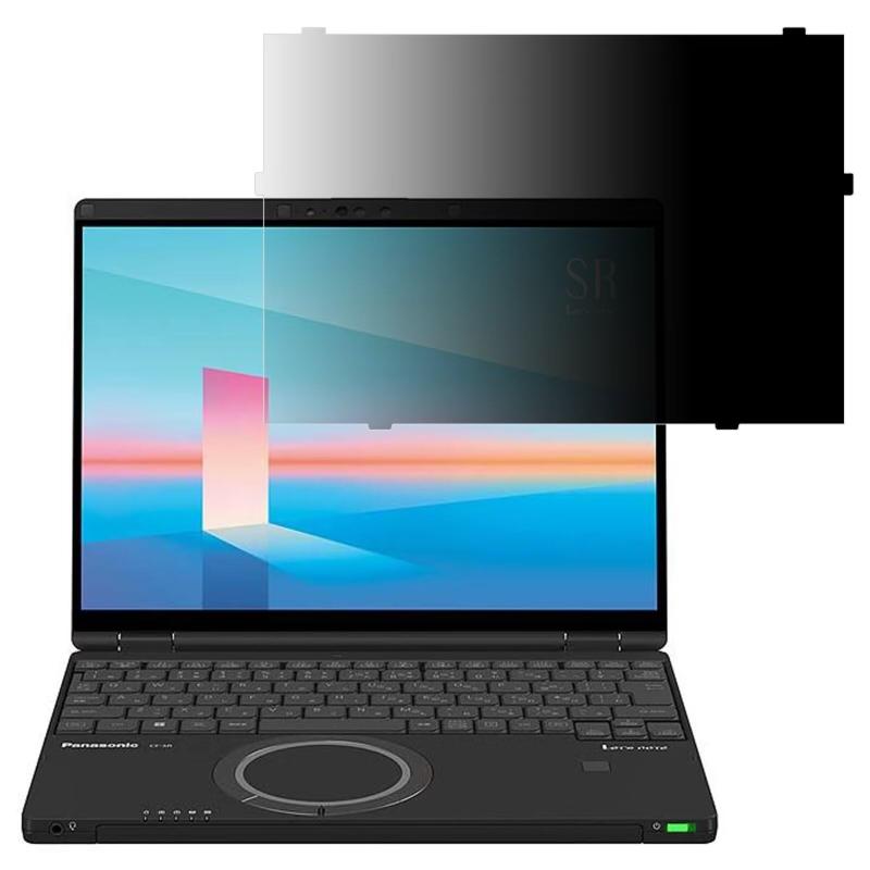 はめ込み型 レッツノート CF-SR4(CF-SR4/SR3) 12.4型 (個人・法人向け) 対応 覗き見防止 保護フィルム プライバシーフィルター ブルーライトカット反射防止 タッチパネル非対応機種レッツノート CF-SR4(CF-SR4/SR3) 12.4型(個人・法人向け)用 タッチパネル非搭載モデル用✅覗き見防止・プライバシー保護画面の正面を中心に60°(左右30°)より外の角度からは画面がまっ黒に見える覗き見防止フィルターです。図書館・オープンスペース・新幹線・カフェ・飛行機等での移動中や出張先でも、周りからの視線を防いで安心してパソコン操作ができます。✅目の疲れを軽減弊社独自開発のブルーライトカット素材を採用して、LED液晶ディスプレイが発する光の中の青い部分「ブルーライト」を約60％カットします、有害な紫外線からを99.9%ガードします、有効的に目の疲れを軽減します（透過率約75％・反射率約6.5％、画質に影響を与えず、快適な視聴体験を提供し、画像も綺麗に写されます）。✅抗菌プライバシーフィルター フィルムに抗菌機能を施し、フィルム表面での雑菌の増殖を99.9%を抑えることができます。清潔な状態を維持します。キズを防止・反射防止フィルム表面にある鉛筆硬度4Hのハードコーティング加工により、日常生活でできうる傷から、スクリーンを守り、いつでもきれいな画面を保ちます。表面にAG(アンチグレア)加工を施していますので、画面のギラつきを抑えながら、指紋や皮脂などの汚れ付着を防止します。✅粘着テープ型・着脱簡単テープをプライバシーフィルターを液晶面に直貼りしてご利用ください。✅日本素材・一年高品質な日本製素材を採用し、高品質で高機能なフィルムを追求し続けます。国内にて日本人スタッフが、異物混入、割れ、貼付面の異常、などを一点一点目視にて検品しています。また、一年間品質がついています、ご安心くださいませ。