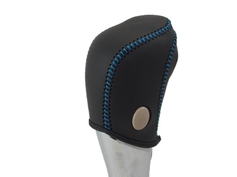 トリコローレEX T32エクストレイル・33ティアナ 黒革×青ステッチ 3N-21 DIYシフトノブ本革巻替キット 1BK3N21B1B1L