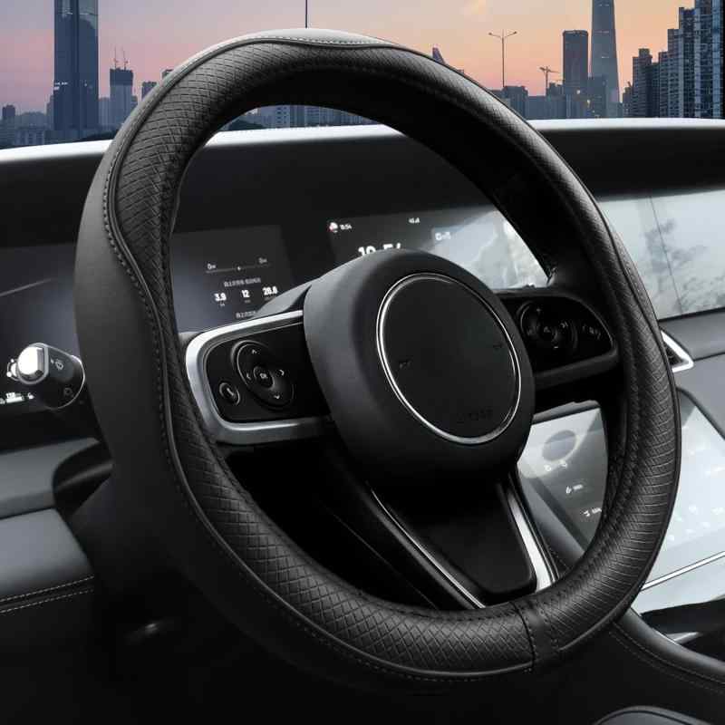ハンドルカバー sサイズ 軽自動車 普通車 汎用 ステアリングカバー 車用 カーハンドルカバー 高級本革 おしゃれなデザイン ハンドル 保護カバー トヨタ ホンダ 三菱 スズキ ダイハツ