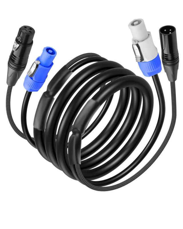 2M PowerCon対応 DMX延長ケーブル 13A AC電源とDMX512 XLR信号統合ケーブル 舞台照明・コンサート・イベント用