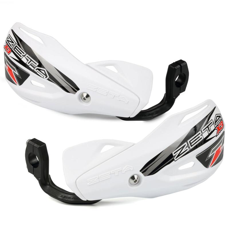 Rakuten - ジータレーシング(ZETA RACING) インパクトハンドガード ホワイト 汎用 ハンドルバークランプタイプ クランプ幅:14mm 泥 飛び石 保護 モトクロス MX レース 角度調整 ダートフリーク Dirtfreak F5442