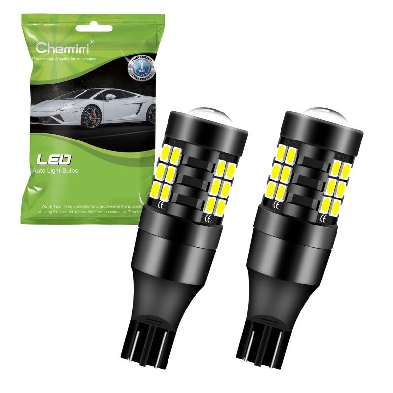 chemini（チェミニ） T16 LED バックランプ T15 バックライト ホワイト 爆光 後退灯 360°発光 高輝度 車検対応 W16W バックライトバルブ 最新 テールランプ 21連3030SMD 無極性 6500K 2個セット