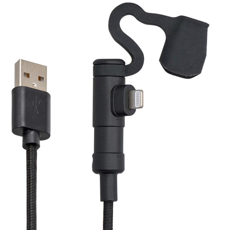 デイトナ(Daya) バイク 充電ケーブル 20cm USB-A &amp; ライトニング iPhone対応 MFi認証 L字コネクター 15610