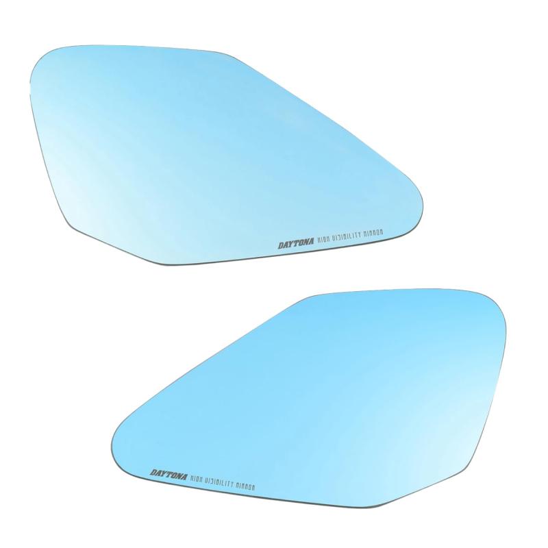 デイトナ(Daya) バイク ミラー 貼り付けタイプ nja ZX-25Rなど 広角 防眩 眩しさ軽減 ハイビジミラー S1 ブルー 29709