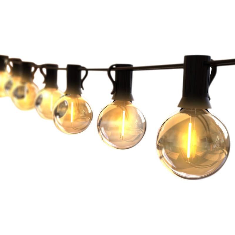 ストリングライト 防雨型 5.5m LED電球 12個 口金 G40 電球色 PC素材 破損しにくい 屋内/屋外照明 結婚..