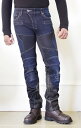 コミネ(KOMINE) バイク用 パンツ スーパーフィットプロテクトレザーメッシュジーンズ Deep Indigo WM WJ-741S 春夏秋向け メッシュ素材CE規格レベル2 ストレッチ素材プロテクター