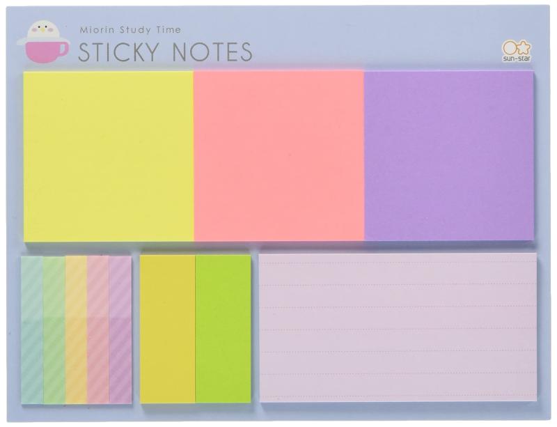 サンスター文具 付箋セット みおりん Study Time B柄 S2834634東大卒女子みおりんコラボの勉強シリーズ特長ポイントの強調もできるカラフル＆スタンダードな付箋セットセット蛍光紙スクエア付箋 3柄各15枚フィルム付箋 5柄各15枚 / 色付付箋 2柄各15枚 / 6mm罫線紙付箋 15枚材質紙 PET 生産国日本
