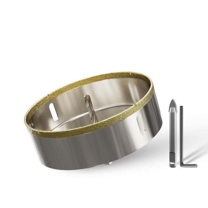 ダイヤモンドホールソー センタードリル付き コアビット ドリルビット係る陶器 大理石 穴あけ 超硬 電動ドリル電動工具 切削工具 ドライバー ホールカッター （125mm）