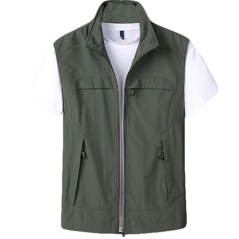 [] 防紫外線 フィッシングベスト メンズ カメラマンベスト 大きいサイズ アウトドアベスト 立ち襟 ノースリーブ 裏メッシュ 夏 秋 サマーベスト 軽量 通気 速乾 お釣り 登山