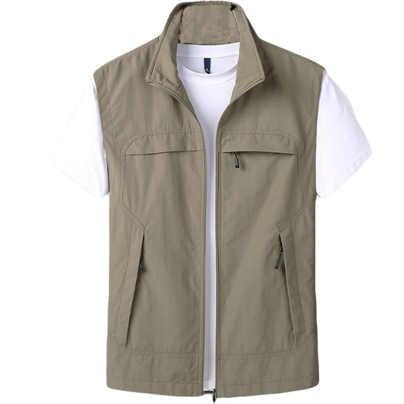 [] 防紫外線 フィッシングベスト メンズ カメラマンベスト 大きいサイズ アウトドアベスト 立ち襟 ノースリーブ 裏メッシュ 夏 秋 サマーベスト 軽量 通気 速乾 お釣り 登山