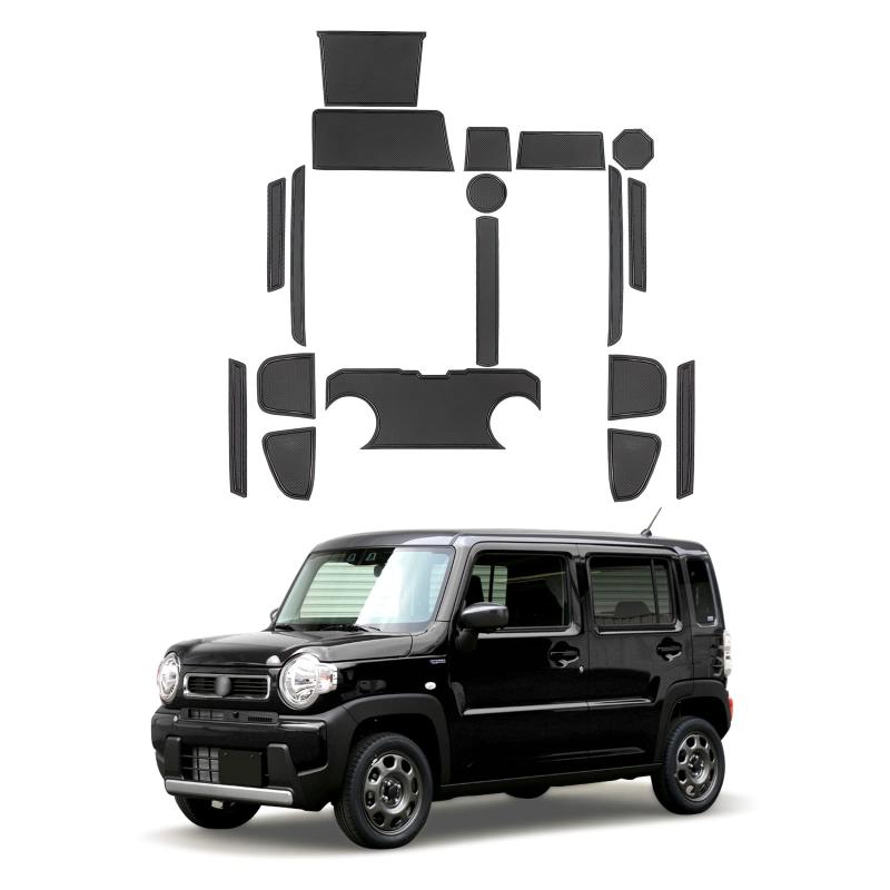 スズキ ハスラー MR52S / 92S 専用 インテリアラバーマット コンソールマット ドアポケットマット 内装パーツ ノンスリップマット ドレスアップパーツ アクセサリー 車種専用設計