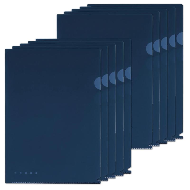 プラス クリアファイル クリアホルダー 色付き ブラインドホルダー ブルー 10冊 109C 88-491×10