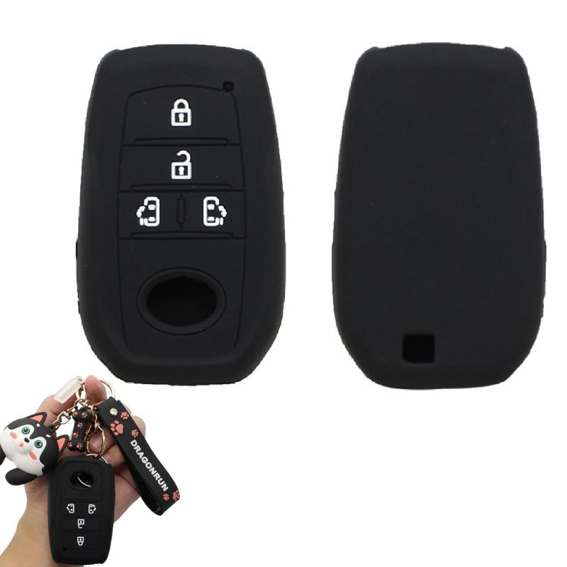 トヨタ専用 シエンタ キーカバー 4 ボタン スマートキーケース シリコン製 新型シエンタ / ノア 90 系 / 新型ヴォクシー VOXY 対応 車用傷防止 シエンタ アクセサリー (ブラック)