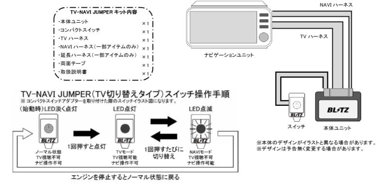 BLI(ブリッツ) 車載TVキャンセラーキット・ナビ操作も可能 TV-VI JUMPER (スイッチ付・テレビ表示手動タイプ)/ クラウン ARS210 GRS210 GRS211 GRS214 24.12-30.6 G-BOOK mX Pro対応DDナ