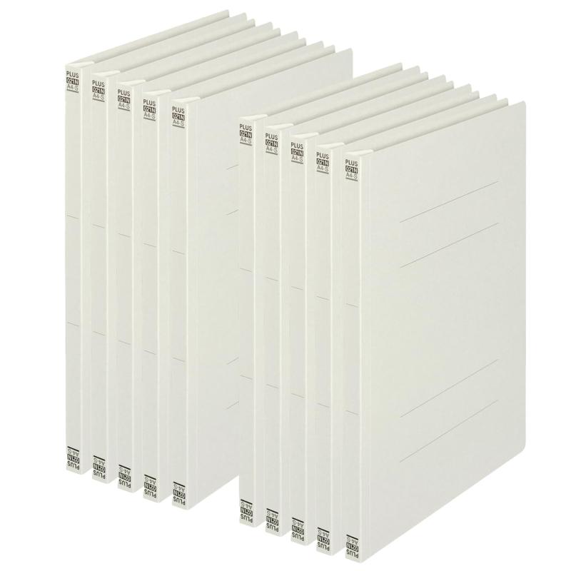 Rakuten - プラス フラットファイル 樹脂製とじ具 A4 縦 グレー 10冊 .021N 78-039×10