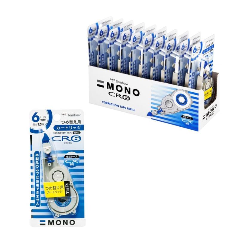 乐天商城 - トンボ鉛筆 修正テープ MO モノCX用カートリッジ 6mm (CT-CX6 用つめ替え) 10個 CT-CR6-10P