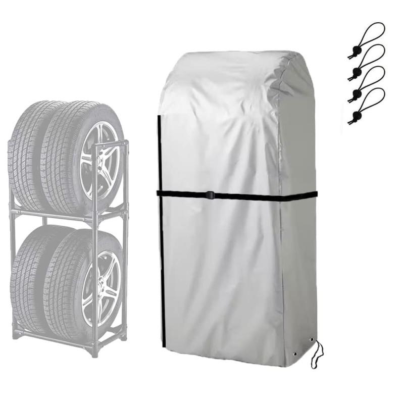 タイヤラックカバー 屋外 防水 420D厚手 普通自動車用 4本 タイヤ保管 収納 タイヤカバー 汚れ防止 劣化を防ぐ 雨よけカバー 紫外線カットブラケットなし