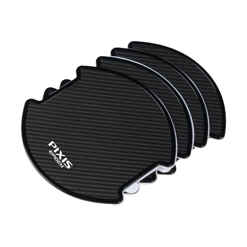 適用 改良型テープ ドアハンドル プロテクター 強粘着 対応 シルクスクリーン印刷ロゴ 車用 ドアノブ ガード 傷防止 塗装保護 ドア ハンドル 保護 フィルム TPU素材 取付簡単 カーボン調 4枚