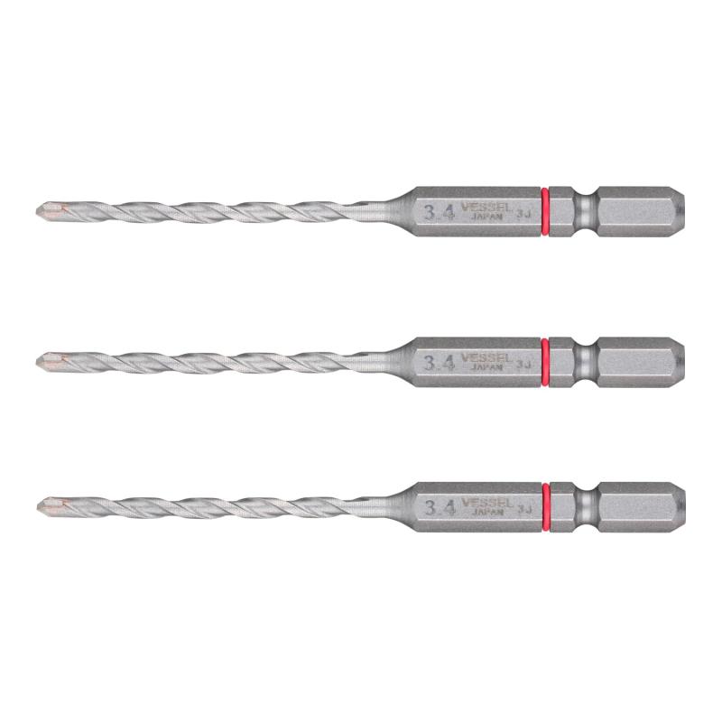 Rakuten - ベッセル(VEEL) クッションドリル 磁器タイル用 ドリルビット φ3.4mm 3本組 D3S-3.4