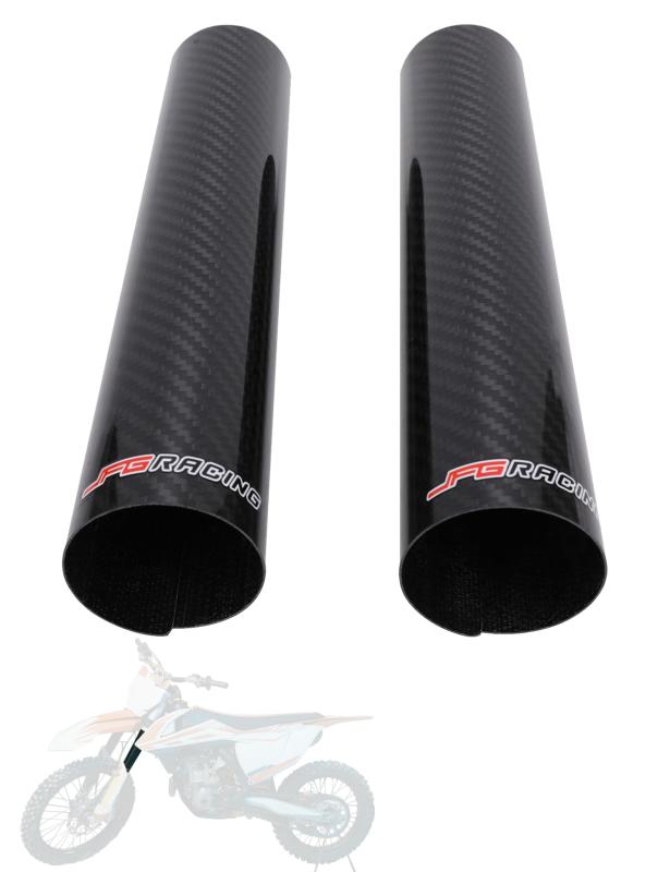 バイク フロント フォークカバー ショックアブソーバー 汎用 フォーク ガード カーボン製 内径調整可能 左右セット 防塵 プロテクター 補修 修理 交換