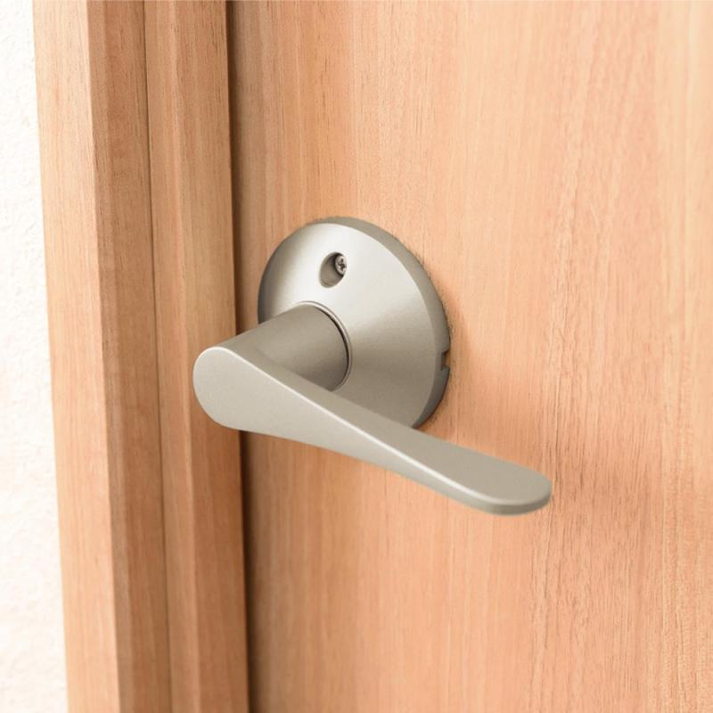 どしろショップのエクレ リフォーム用レバーハンドル錠 空錠 通路用 シルバー色 7010161｜アングル2