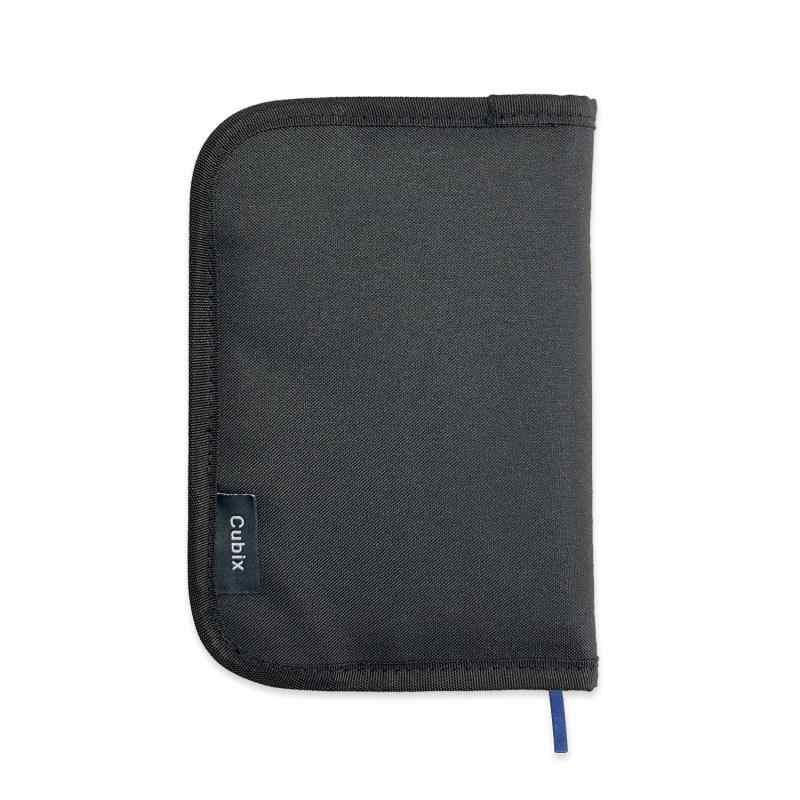 エムプラン ブックカバー キュービックス ラウンドジップN 文庫サイズ ブラック 114039-15-100