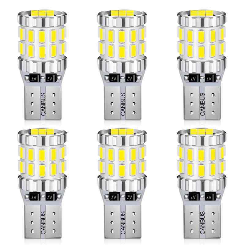 T10 LED ホワイト 爆光 キャンセラー内蔵 ポジションランプ ナンバー灯 ルームランプ 高耐久 無極性 3014LEDチップ30連SMD 6500K DC12V