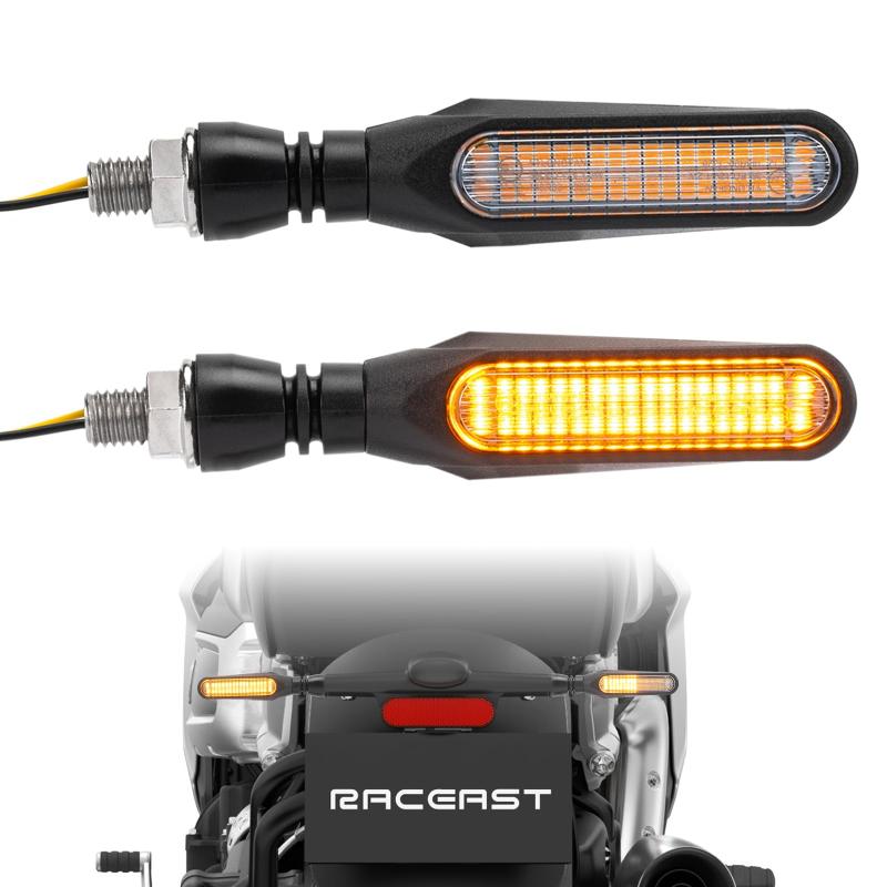 バイク ウインカー 流れるター ウインカー LED Eマーク対応 12V IP67防水 36LED 超高輝度 アンバー M10 順次点灯式 前後 汎用 2個セット バイク モトクロスバイク ATVにユニバーサルフィット