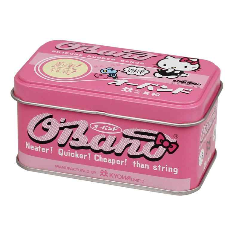 オーバンド ハローキティ 缶 30g #16 ピンク GGS-040-KT シリコーン製輪ゴム 共和 キティ hello Kitty