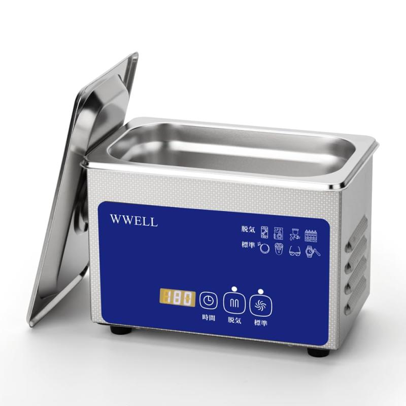 超音波洗浄機 業務用 0.8L 小型 42KHz 超音波洗浄器 メガネ/入れ歯/時計/アクセサリー用 タッチパネル 脱気 付き