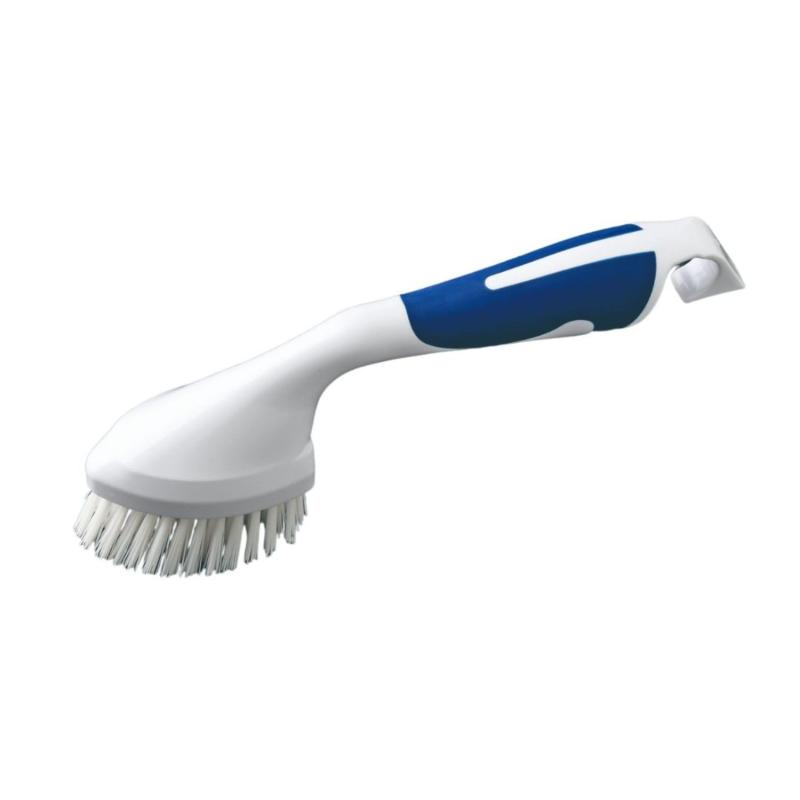 Rakuten - 日本クリンテック(hon Clean tech) Clean Time ハンディバスブラシ 幅5.5cm 浴室 床 バス スミ 目地 カビ 汚れ落とし 耐久性が高い フック付き スクレーパー付き
