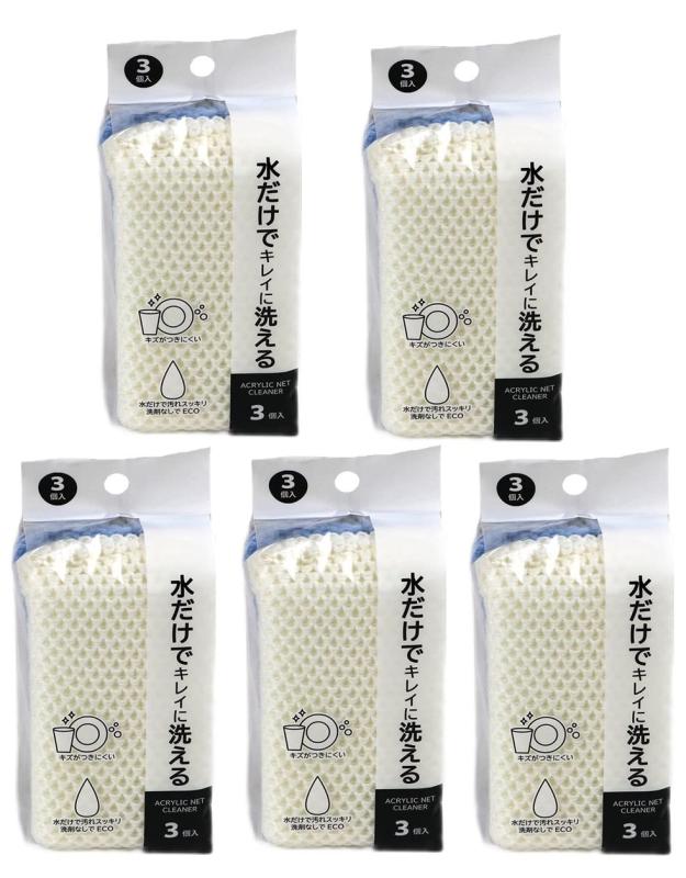 乐天商城 - ミズムジャパン キッチンスポンジ MISM アクリルネットクリ－ナ－ 3P 5個組セット