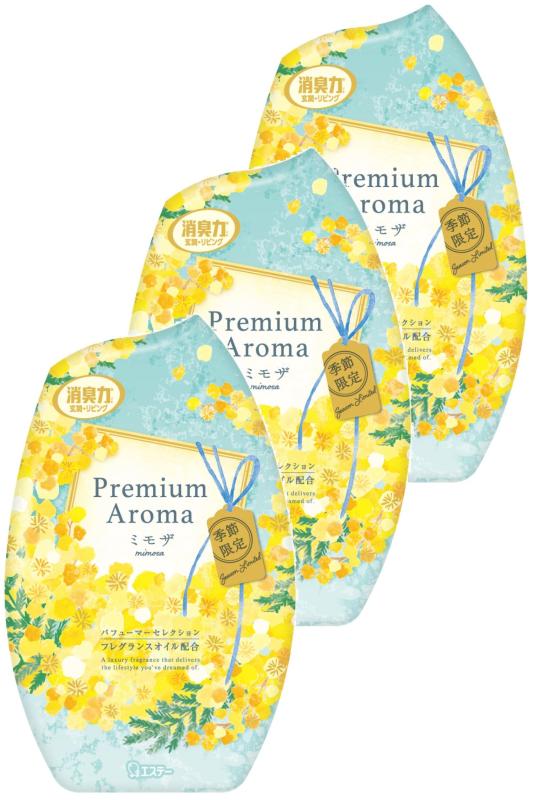 消臭力 プレミアムアロマ 部屋用 置き型 ミモザ 400mL×3個 お部屋の消臭力 玄関 リビング 寝室 ルームフレグランス 消臭剤 消臭 芳香剤