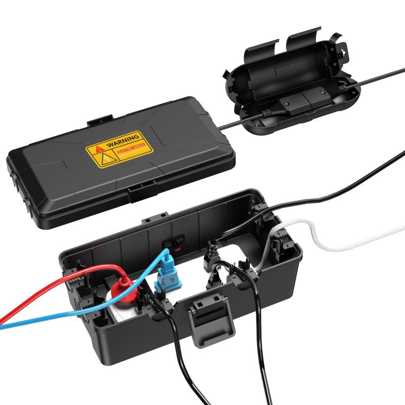 電気ボックス 屋外コンセントボックス コード収納防水ボックス 配線まとめ IP54防水防塵 耐候性PP製 雨よけ ガーデンライト/延長コード..