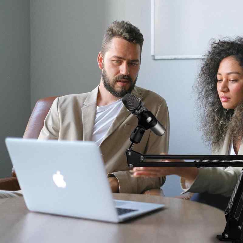 マイクスタンド デスクアーム式 マイクアーム 卓上 マイクアームホルダー 360°回転 角度調節 伸縮 折り畳み可能 コンデンサーマイク用 ダイナミックマイク用 収録 配信 実況 生放送