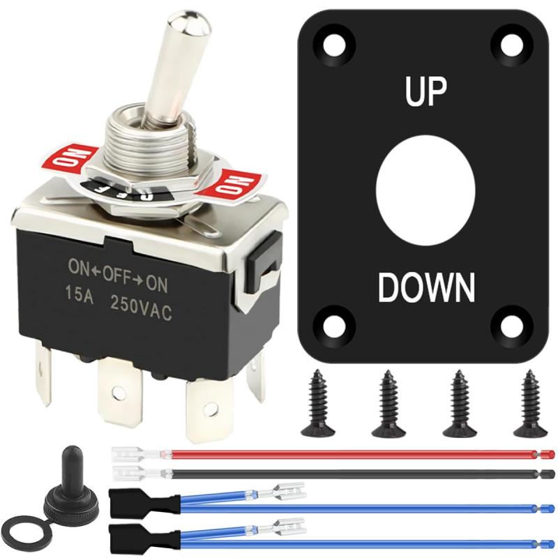 乐天商城 - モメンタリ逆極性トグルスイッチ12V 20A DPDT 6ピン3ポジションON-OFF-ON電源ジャックロッカースイッチRVスイッチモータースイッチ