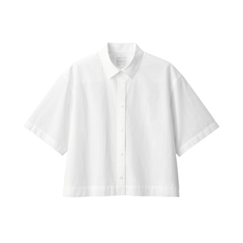 乐天商城 - [MUJI] シャツ 婦人 涼感 ブロードレギュラーカラー半袖シャツ レディース