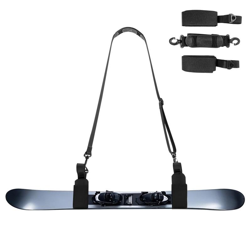 スキーバンド 調節可能 スキーストラップ 簡単着脱 マジックテープ 滑り止めパッド付き キャリーベルト 3種類 スキー板 ストック 収納 手提げ 肩掛け 持ち運び 子供 大人