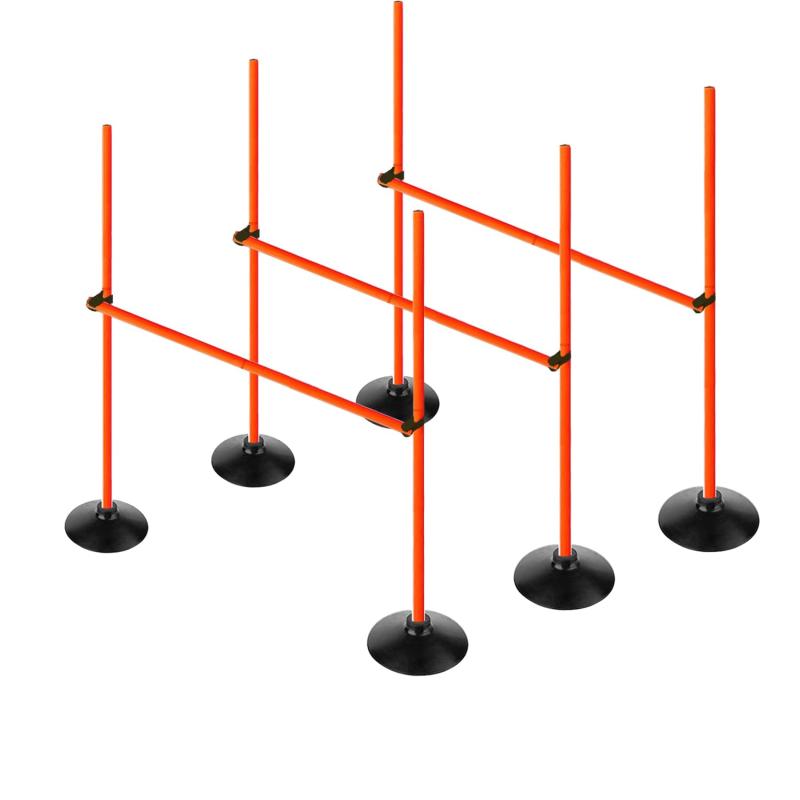 ハードル アジリティトレーニング ハードルセットアジリティポール 取り外し可能 高さ調節可能 陸上競技 瞬発力 屋外・屋内兼用 オレンジ