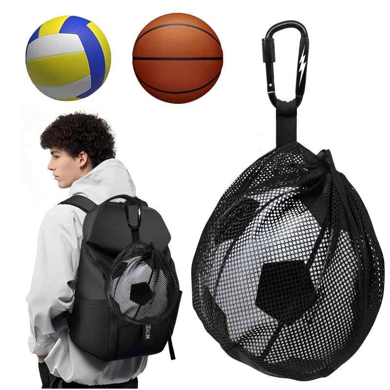 疾風閃電 サッカーボール ネット バスケットボール ポータブルボールネット サッカーボールケース サッカーボール入れ メッシュ収納バッグ｜軽量・通気性｜学生/学校/部活/試合/アウトド