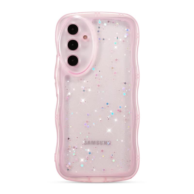 Rakuten - Samsung Galaxy A54 5G 用波状のケース 透明 クリアケース サムスン ギャラクシー A54 5G ウェーブケース 可愛い おしゃれ キラキラ 星 スマホケース ソフトTPU スターパターン 軽量 耐衝撃 人