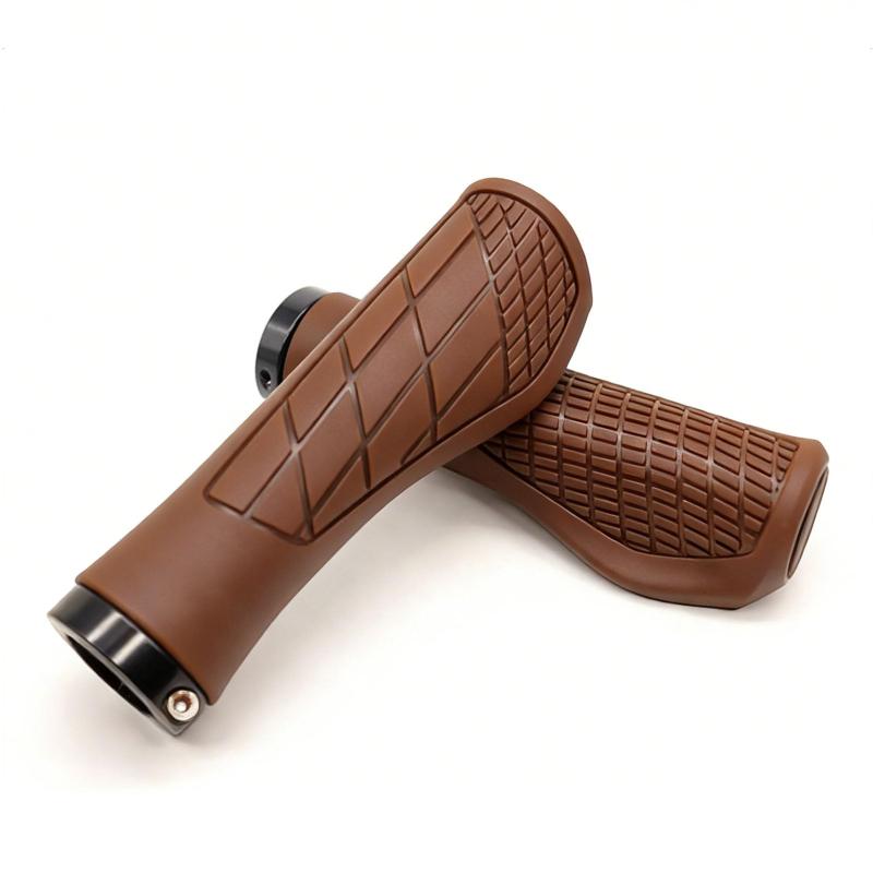 自転車グリップ ゴム製 滑り止め 柔らかい 耐久性衝撃吸収 耐震 取付簡単 左右セット 1ペア 人間工学ハンドルグリップ 握りやすい 内径22mm クロスバイク スポーツバイク マウンテンバ