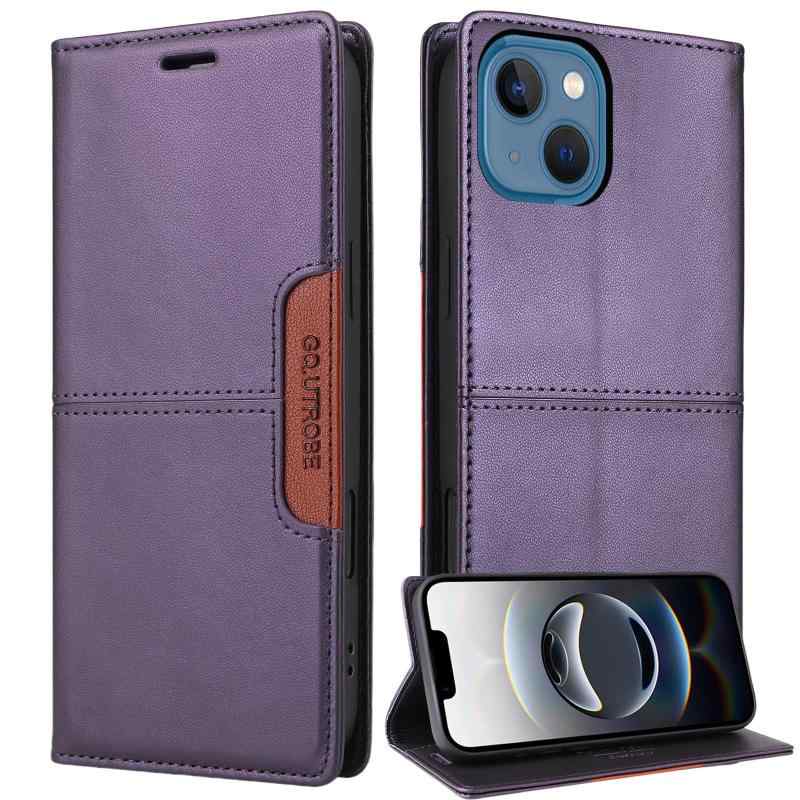 乐天商城 - MUSECRH 適用 iPhone 13mini / iPhone 12 Mini 用 手帳型 スマホケース 財布型 [RFIDブロッキング] カード収納付き 高級PUレザー 耐衝撃 マグネット式 スタンド機能 全面保護 (パープル, iPhone 12